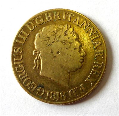 Lot 130 - George III Sovereign 1818, legend type B, space between REX & F:D:, minor contact marks, good edge