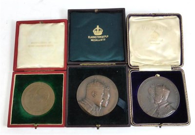 Lot 356 - 3 x Commemorative Bronze Medals comprising: (1) Coronation 1902 by E Fuchs, obv. crowned...