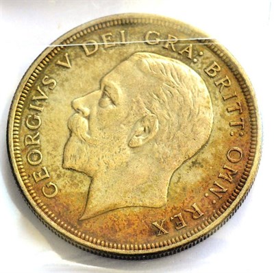 Lot 178 - George V, 'Wreath' Crown 1928, uneven toning, AVF/VF+