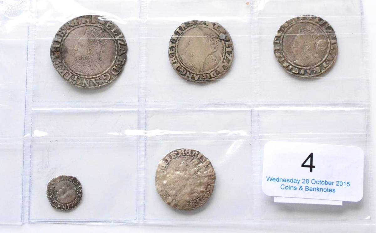 Lot 4 - Elizabeth I Shilling, sixth issue MM Woolpack(?) minor contact marks; full, round flan & full,...