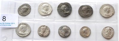Lot 8 - Roman Imperial, 6 x Silver Antoniniani: Caracalla rev. P M TR P XVIII COS IIII P P Sarapis...
