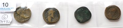 Lot 10 - Roman Imperial, 4 x Brass Sestertii: Trajan rev. S P Q R OPTIMO PRINCIPI S C, Trajan...