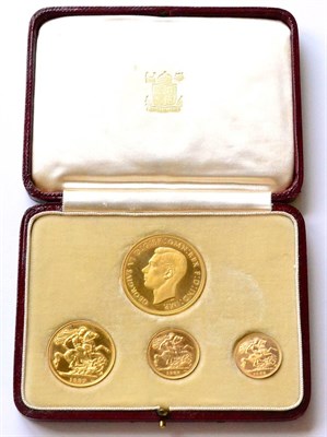Lot 16 - Gold Proof Set 1937 comprising £5, £2, sovereign & half sovereign; light hairlines on all...