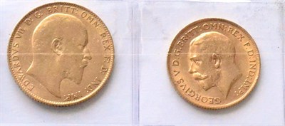 Lot 31 - Sovereign 1909, minor contact marks Fine & half sovereign 1912 VF