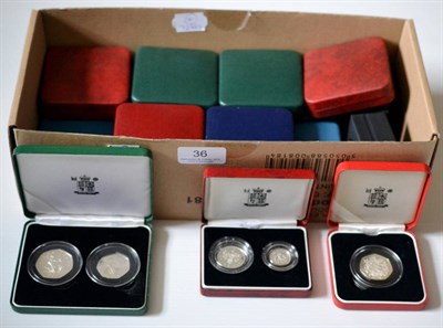 Lot 36 - 18 x Silver Proof £1 comprising: 1983, 1985, 1987, 1988, 1991, 1994 - 2000 inclusive, 2005,...