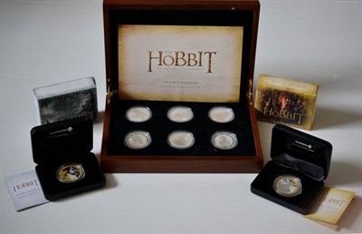 Lot 56 - New Zealand, a Set of 6 x Frosted Proof Silver Dollars 2012, ''The Hobbit - an Unexpected Journey;'