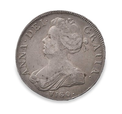 Lot 69 - Anne Crown 1703 VIGO minor contact marks/flecking, generally good edge with bold edge...