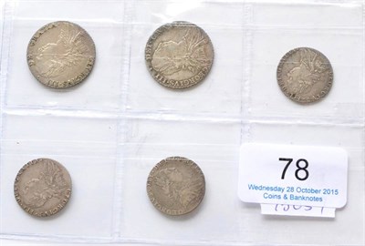 Lot 78 - George III, 2 x Shillings: 1787 with hearts AEF & 1787 no hearts, scratches on bust o/wise GVF...