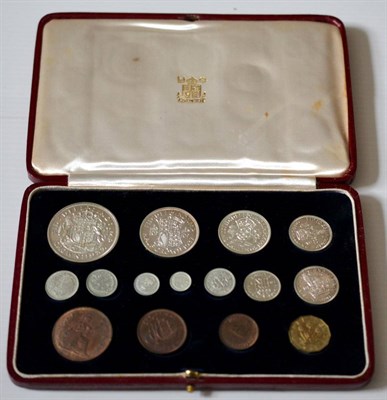 Lot 88 - Proof Set 1937, 15 coins crown to farthing, in red leatherette CofI (some staining on lid o/wise in