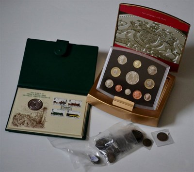 Lot 115 - Miscellaneous Lot comprising: proof set 2003 'Golden Jubilee,' 11 coins £5 to 1p, in...