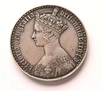 Lot 123 - Victoria, Gothic Crown 1847 UNDECIMO, numerous small obv. contact marks & faint hairlines & a small