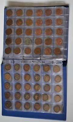 Lot 226 - An Album Containing a Collection of English Silver, Bronze & CuNi Coins including 120+ pennies,...