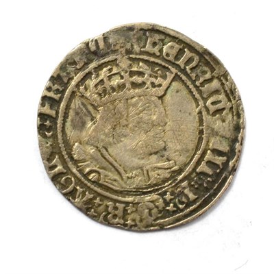 Lot 4 - Henry VIII Groat, 2nd coinage MM arrow, profile bust (Laker bust D), Lombardic lettering;...