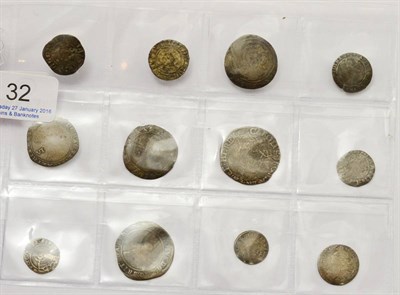 Lot 32 - 10 x Hammered Silver Coins, all low grade but identifiable & including: England: Edward III...