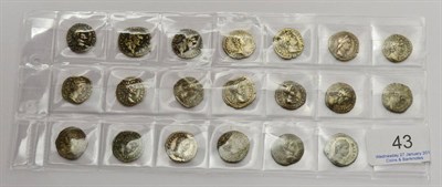 Lot 43 - Roman Imperial, 20 x Silver Denarii, all different Emperors/Empresses comprising: Vespasian...