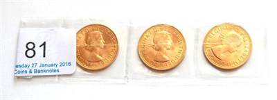 Lot 81 - 3 x Sovereigns: 1957, 1958 & 1959 AEF