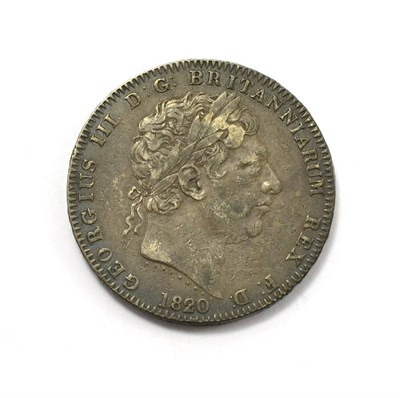 Lot 110 - George III Crown 1820 LX, light contact marks, dark tone, AVF