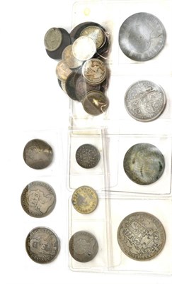 Lot 123 - 8 x Miscellaneous English Silver Coins, all low grade and/or damaged & comprising: 2 x...