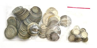 Lot 125 - £1.37½ Face Value pre-20 Silver (several holed), £4.32½ face value pre-47 silver & 46 x