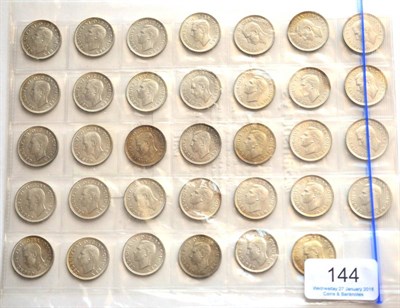 Lot 144 - 34 x Shillings, all 1945E, majority lustrous, VF to EF or+