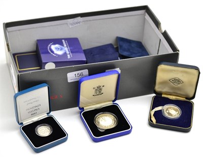 Lot 156 - Miscellaneous UK, Channel Islands & Foreign Silver Proofs comprising: UK £5 2000 with cert,...