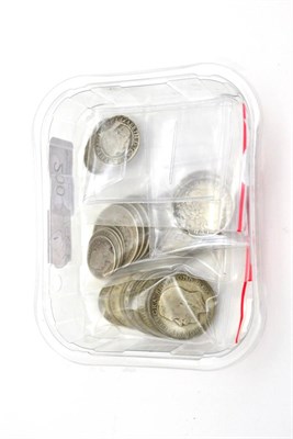 Lot 200 - Miscellaneous English Silver Coins comprising: £1.17½ face value pre-20 silver, including 3 x