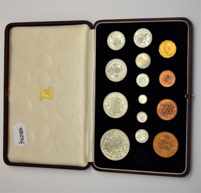 Lot 209 - Proof Set 1937, 14 coins crown to Maundy penny (NB Maundy fourpence missing), in red...