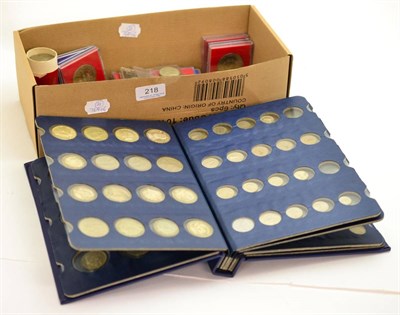 Lot 218 - A Collection of Miscellaneous English & Foreign Coins, housed in a 'Coin Library' album &...