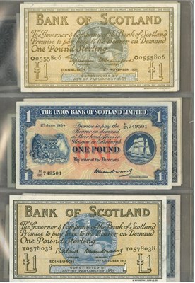 Lot 230 - Scotland, a Collection of 24 x Different £1 Banknotes comprising: 5 x Bank of Scotland 1951,...