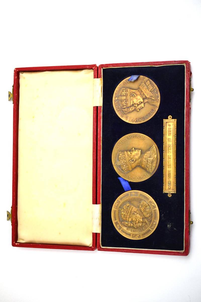 Lot 240 - The Three British Kings of 1936' a set of 3 x bronze medals by Turner & Simpson, each 51mm &...