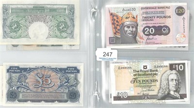 Lot 247 - A Small Collection of Bank of England & Scottish Banknotes comprising: Clydesdale Bank PLC...