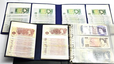 Lot 255 - A Collection of BofE Notes in Three Albums comprising: Album 1: £20 Bailey EF, £10 Gill,...