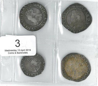 Lot 3 - Elizabeth I, 2 x Shillings: (1) 2nd issue MM martlet (1560-61), full, round flan Fine to GFine, (2)