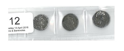 Lot 12 - Roman Republic, 3 x Silver Denarii: (1) C.Renius, 138BC, obv. helmeted head of Roma, rev. Juno...