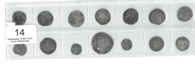 Lot 14 - 12 x English Hammered Silver Coins comprising: John penny London Mint RAVF ON LVND; Henry III short