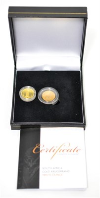 Lot 34 - South Africa, Gold 1/10oz Krugerrand 1984, with cert, in London Mint Office case BU & UAE Dubai...