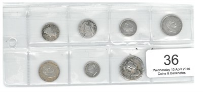 Lot 36 - 6 x English Silver Coins comprising: 3 x Maundy twopences: Charles II milled undated, single...