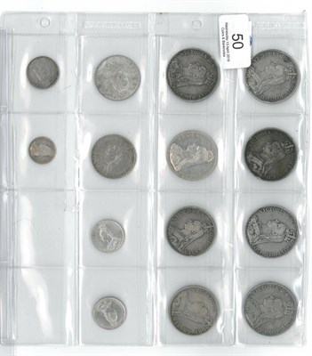 Lot 50 - Victoria, 14 x Jubilee Head Silver Coins comprising: 5 x crowns: 1887(x2), 1889, 1890 & 1891; 3...