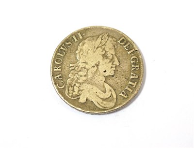 Lot 65 - Charles II, Crown 1673 V.QVINTO, third draped bust; contact marks/pitting, generally good edge,...