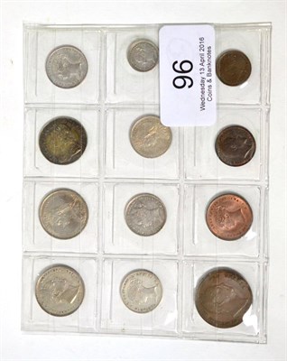 Lot 96 - 12 x Miscellaneous English Silver, Copper & Bronze Coins comprising: 2 x sixpences: 1831 hairlines