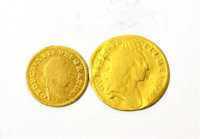 Lot 144 - William III, Gold Half Guinea 1701, 3.9g, creased & straightened in two places, bust Fair...