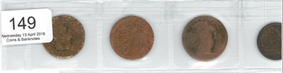 Lot 149 - USA, 4 x Early Copper Coins comprising: (1) 'Rosa Americana' penny 1722 (date barely...