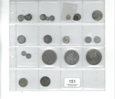 Lot 151 - Miscellaneous English Hammered & Milled Silver Coins comprising: 8 x hammered (mostly low grade...