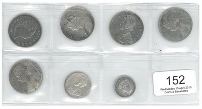 Lot 152 - British India, 5 x Silver Rupees: 1835 rev. EAST INDIA COMPANY around value within wreath, F incuse