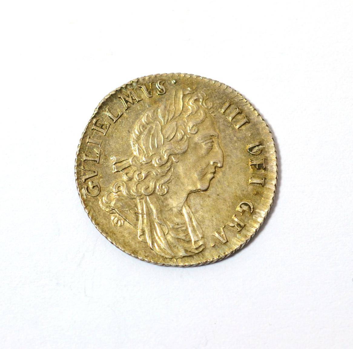 Lot 164 - William III Sixpence 1697 third bust, large crowns, later harp; flawless edge & surfaces, brilliant