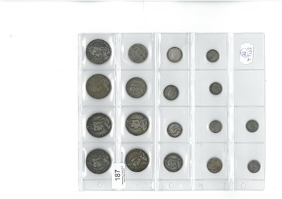 Lot 187 - Victoria, 18 x Jubilee head Silver Coins comprising: 4 x crowns: 1887, 1889(x2, one with dig at...