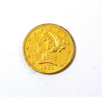 Lot 204 - USA, Gold 5 Dollars 1882 'Coronet Head,' 8.35g, .900 gold; contact marks/hairlines & sometime...