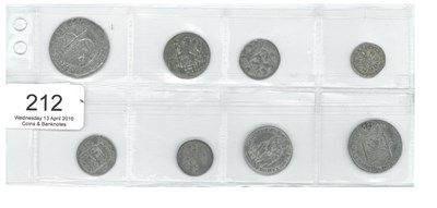 Lot 212 - Dutch Provinces, 8 x Silver Coins comprising: Friesland 7 stuivers (quarter guilder) 1601 MM...