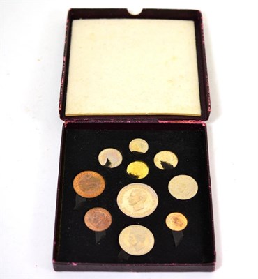 Lot 233 - Proof Set 1951, 10 coins farthing to crown, in original maroon BofI, bronze toning o/wise FDC