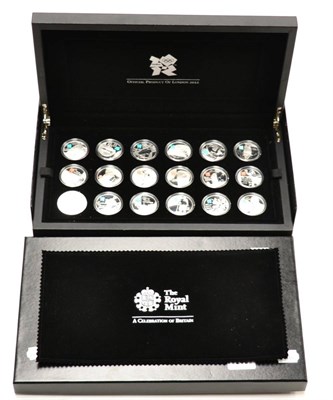 Lot 246 - A Celebration of Britain' a Complete Set of 18 x Silver Proof £5 2009 - 2010 comprising: 6 x...